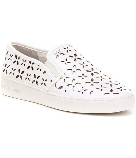 michael kors keaton slip on silver|Michael Kors leather slip ons.